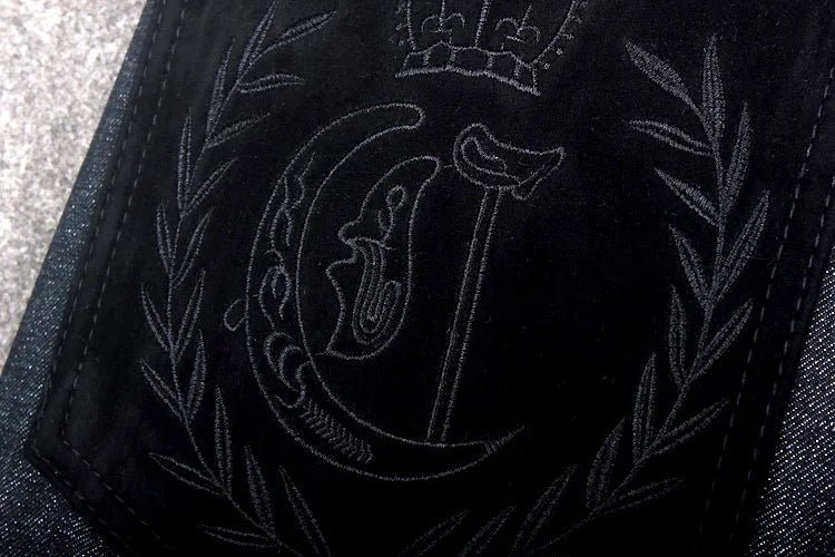 Male jeans Hip Hop Baggy Jeans Black Denim Loose Pants Rap Jeans Letter Written Boy Rapper Fashion  46 Famous Brand Jeans